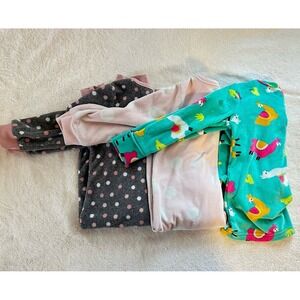 LOT OF 3 Toddler Girls Fleece Pajamas Carters Cat&Jack Sleepers 18months Animals